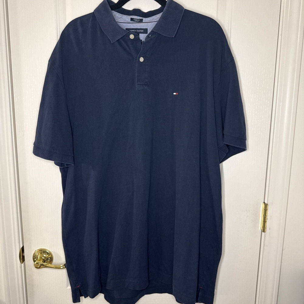 Tommy Hilfiger Short Sleeve Polo Shirt | Men's XXL | Navy Blue